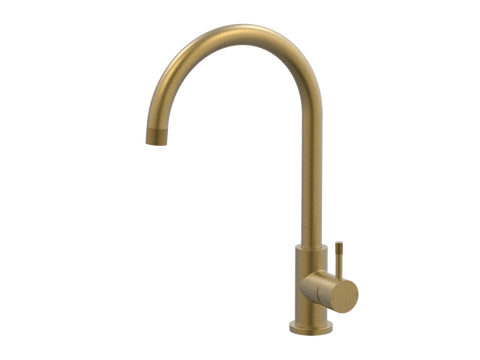 Tapware ParTaps Elm Sink Gooseneck Mixer Colour: Rumbled Brass Place & Palette