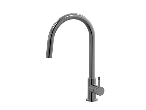 Tapware ParTaps Elm Sink Pull-Out Mixer - Gooseneck Colour: Black Sapphire Place & Palette