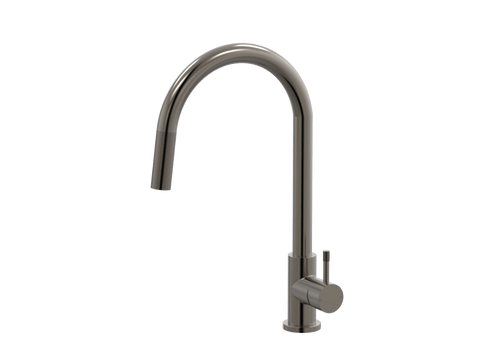 Tapware ParTaps Elm Sink Pull-Out Mixer - Gooseneck Colour: Brushed Gunmetal Place & Palette