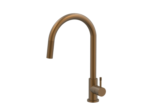 Tapware ParTaps Elm Sink Pull-Out Mixer - Gooseneck Colour: Burnished Place & Palette