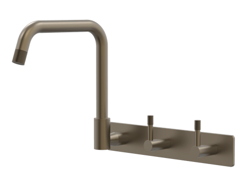 Tapware ParTaps Elm Sink Set Wall Swivel Colour: Antique Bronze Style: On Plate - Offset Place & Palette