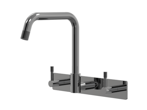 Tapware ParTaps Elm Sink Set Wall Swivel Colour: Black Sapphire Style: On Plate Place & Palette