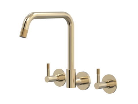 Tapware ParTaps Elm Sink Set Wall Swivel Colour: Brushed Brass Gold Style: Original Place & Palette