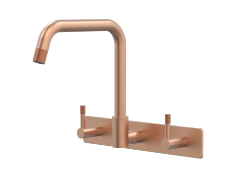 Tapware ParTaps Elm Sink Set Wall Swivel Colour: Brushed Copper Style: On Plate Place & Palette