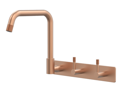 Tapware ParTaps Elm Sink Set Wall Swivel Colour: Brushed Copper Style: On Plate - Offset Place & Palette