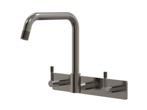 Tapware ParTaps Elm Sink Set Wall Swivel Colour: Brushed Gunmetal Style: On Plate Place & Palette