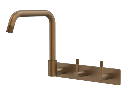 Tapware ParTaps Elm Sink Set Wall Swivel Colour: Burnished Style: On Plate - Offset Place & Palette