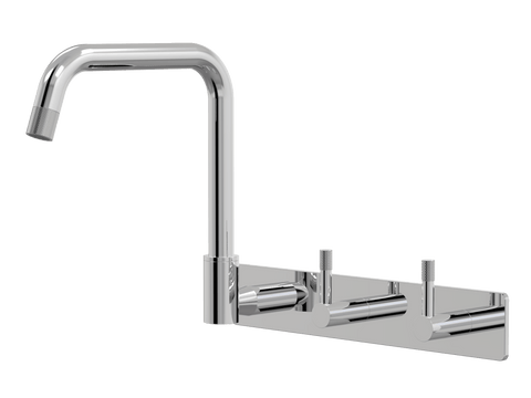 Tapware ParTaps Elm Sink Set Wall Swivel Colour: Chrome Style: On Plate - Offset Place & Palette
