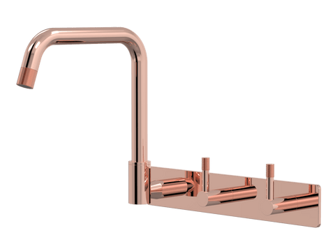 Tapware ParTaps Elm Sink Set Wall Swivel Colour: Copper Style: On Plate - Offset Place & Palette
