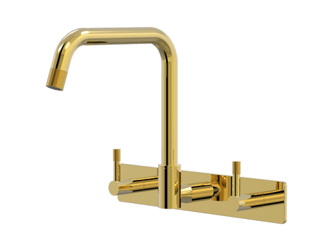 Tapware ParTaps Elm Sink Set Wall Swivel Colour: Gold Style: On Plate Place & Palette