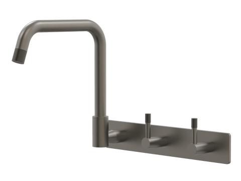 Tapware ParTaps Elm Sink Set Wall Swivel Colour: Gunmetal Style: On Plate - Offset Place & Palette