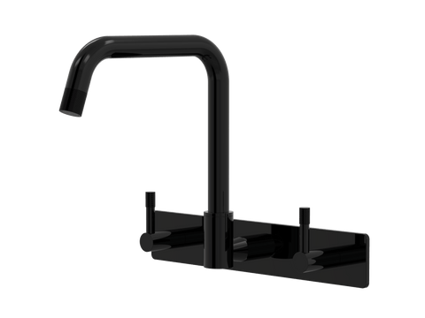 Tapware ParTaps Elm Sink Set Wall Swivel Colour: Midnight Black Style: On Plate Place & Palette