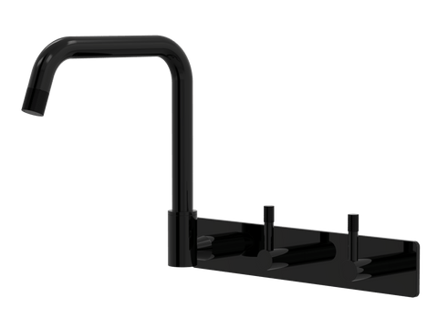Tapware ParTaps Elm Sink Set Wall Swivel Colour: Midnight Black Style: On Plate - Offset Place & Palette