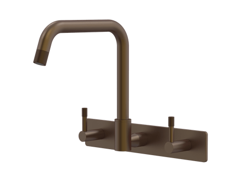 Tapware ParTaps Elm Sink Set Wall Swivel Colour: Native Brass Style: On Plate Place & Palette