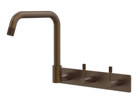 Tapware ParTaps Elm Sink Set Wall Swivel Colour: Native Brass Style: On Plate - Offset Place & Palette
