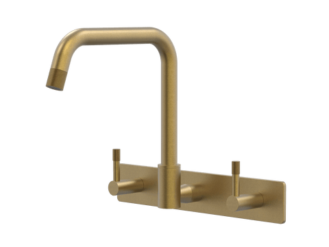 Tapware ParTaps Elm Sink Set Wall Swivel Colour: Rumbled Brass Style: On Plate Place & Palette