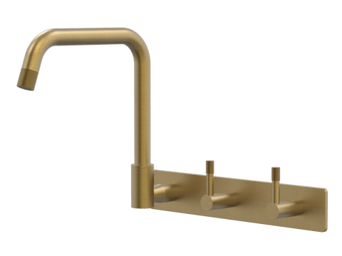 Tapware ParTaps Elm Sink Set Wall Swivel Colour: Rumbled Brass Style: On Plate - Offset Place & Palette