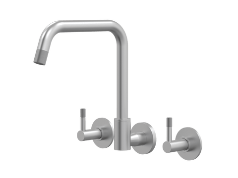 Tapware ParTaps Elm Sink Set Wall Swivel Colour: Satin Pearl Style: Original Place & Palette