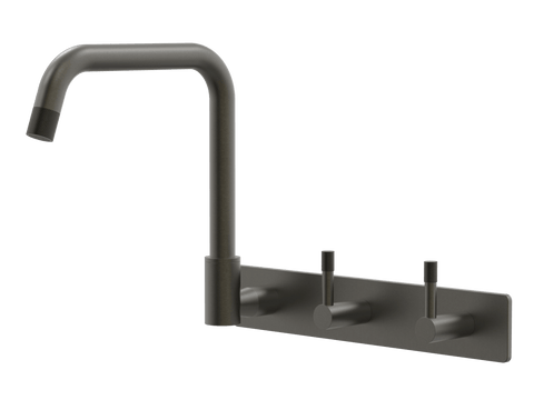 Tapware ParTaps Elm Sink Set Wall Swivel Colour: Volcanic Grey Style: On Plate - Offset Place & Palette