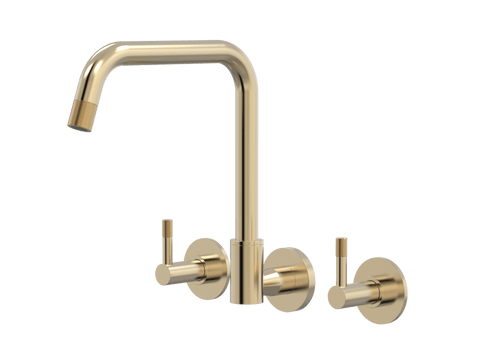 Tapware ParTaps Elm Spa Set Wall Swivel Colour: Brushed Brass Gold Place & Palette