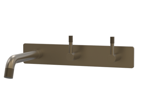 Tapware ParTaps Elm Wall Basin Set Colour: Antique Bronze Style: On Plate - Offset Place & Palette
