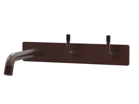 Tapware ParTaps Elm Wall Basin Set Colour: Antique Copper Style: On Plate - Offset Place & Palette