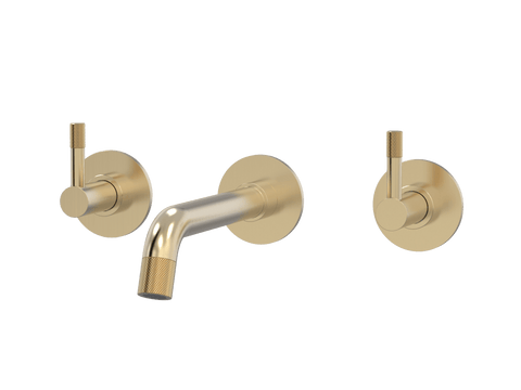 Tapware ParTaps Elm Wall Basin Set Colour: Brushed Brass Gold Style: Original Place & Palette