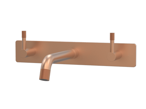 Tapware ParTaps Elm Wall Basin Set Colour: Brushed Copper Style: On Plate Place & Palette