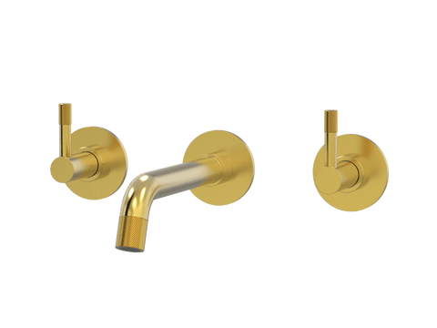 Tapware ParTaps Elm Wall Basin Set Colour: Brushed Gold Style: Original Place & Palette