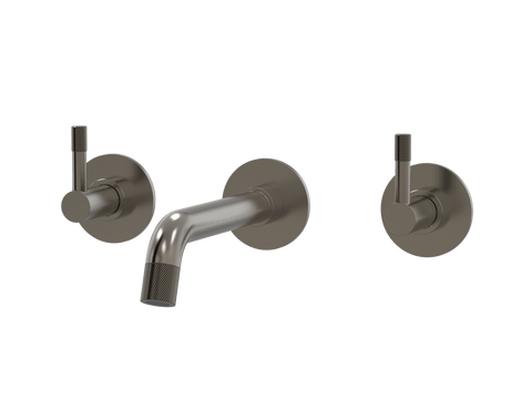 Tapware ParTaps Elm Wall Basin Set Colour: Brushed Gunmetal Style: Original Place & Palette