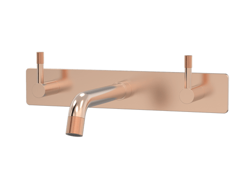 Tapware ParTaps Elm Wall Basin Set Colour: Brushed Rose Gold Style: On Plate Place & Palette