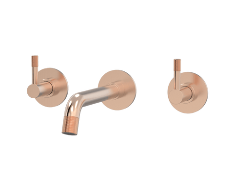 Tapware ParTaps Elm Wall Basin Set Colour: Brushed Rose Gold Style: Original Place & Palette