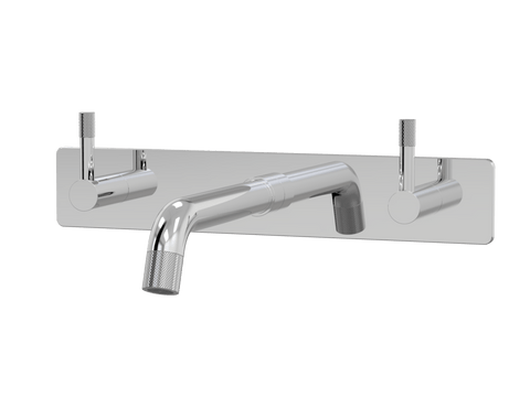 Tapware ParTaps Elm Wall Basin Set Colour: Chrome Style: On Plate Place & Palette