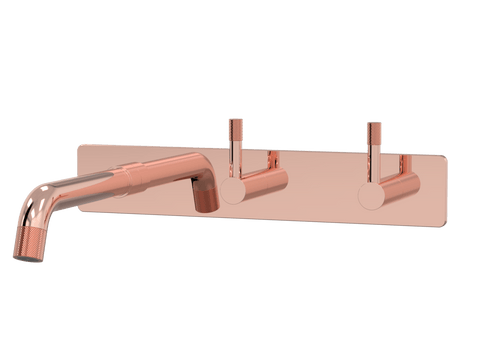 Tapware ParTaps Elm Wall Basin Set Colour: Copper Style: On Plate - Offset Place & Palette