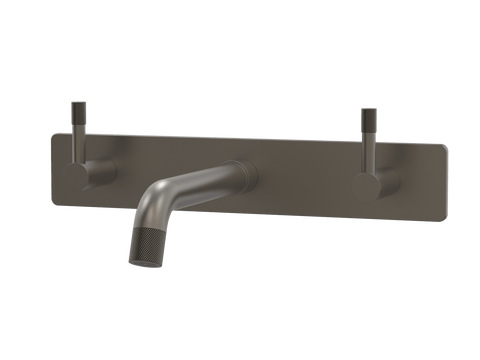 Tapware ParTaps Elm Wall Basin Set Colour: Gunmetal Style: On Plate Place & Palette