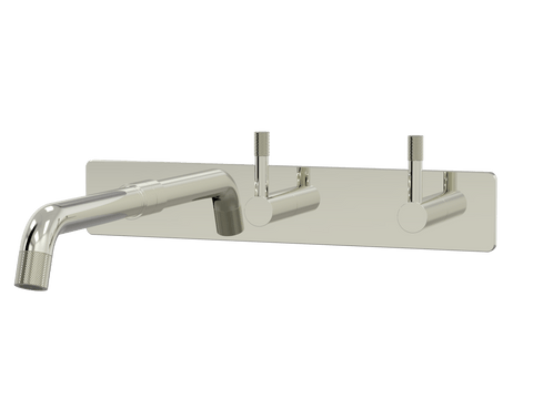 Tapware ParTaps Elm Wall Basin Set Colour: Luminick Style: On Plate - Offset Place & Palette