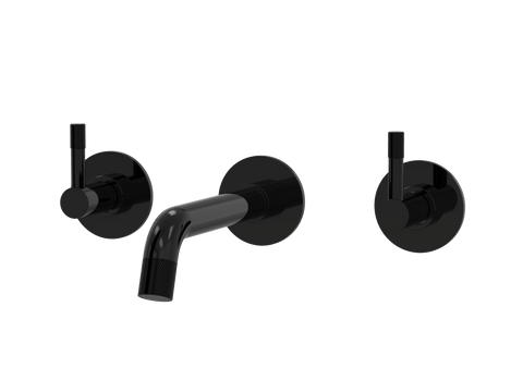 Tapware ParTaps Elm Wall Basin Set Colour: Midnight Black Style: Original Place & Palette