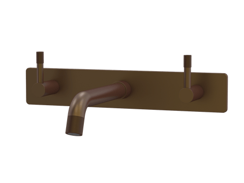 Tapware ParTaps Elm Wall Basin Set Colour: Native Brass Style: On Plate Place & Palette