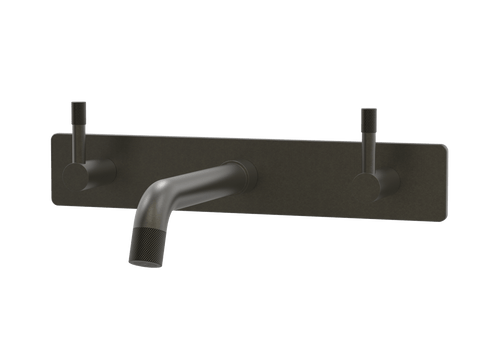 Tapware ParTaps Elm Wall Basin Set Colour: Volcanic Grey Style: On Plate Place & Palette