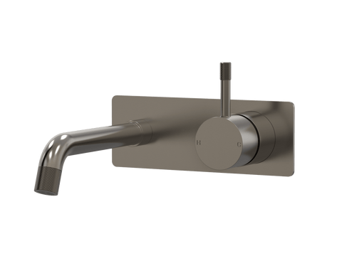 Tapware ParTaps Elm Wall Bath Mixer Set - On Plate Colour: Brushed Gunmetal Size: 160mm Place & Palette