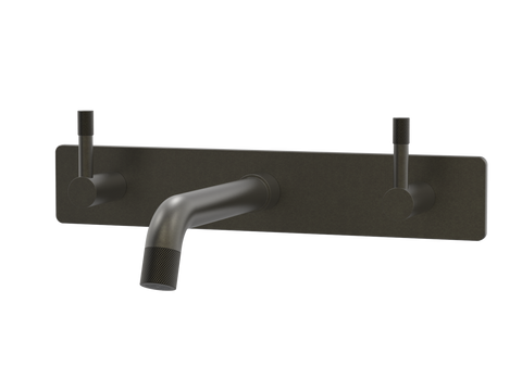 Tapware ParTaps Elm Wall Bath Set - 200mm Colour: Volcanic Grey Style: On Plate Place & Palette
