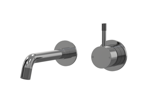 Tapware ParTaps Elm Wall Mixer Basin Set - No Back Plate Colour: Black Sapphire Size: 160mm Place & Palette