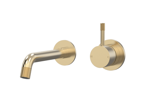 Tapware ParTaps Elm Wall Mixer Basin Set - No Back Plate Colour: Brushed Brass Gold Size: 160mm Place & Palette