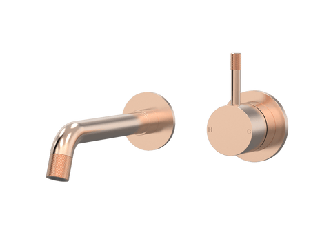 Tapware ParTaps Elm Wall Mixer Basin Set - No Back Plate Colour: Brushed Rose Gold Size: 160mm Place & Palette