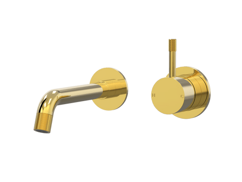 Tapware ParTaps Elm Wall Mixer Basin Set - No Back Plate Colour: Gold Size: 160mm Place & Palette