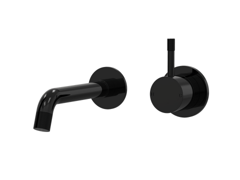 Tapware ParTaps Elm Wall Mixer Basin Set - No Back Plate Colour: Midnight Black Size: 160mm Place & Palette