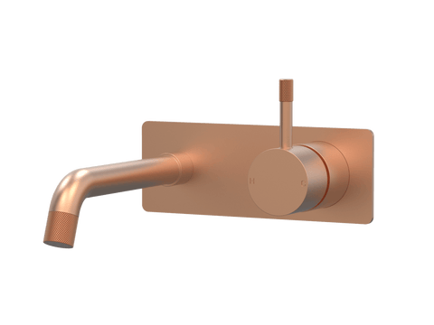 Tapware ParTaps Elm Wall Mixer Basin Set - On Plate Colour: Brushed Copper Size: 160mm Place & Palette