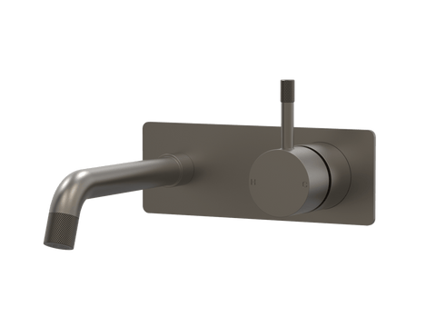 Tapware ParTaps Elm Wall Mixer Basin Set - On Plate Colour: Gunmetal Size: 160mm Place & Palette