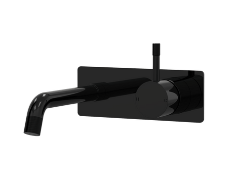 Tapware ParTaps Elm Wall Mixer Basin Set - On Plate Colour: Midnight Black Size: 160mm Place & Palette