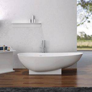 Baths Pietra Bianca Flora Bath Colour: White Matte Place & Palette